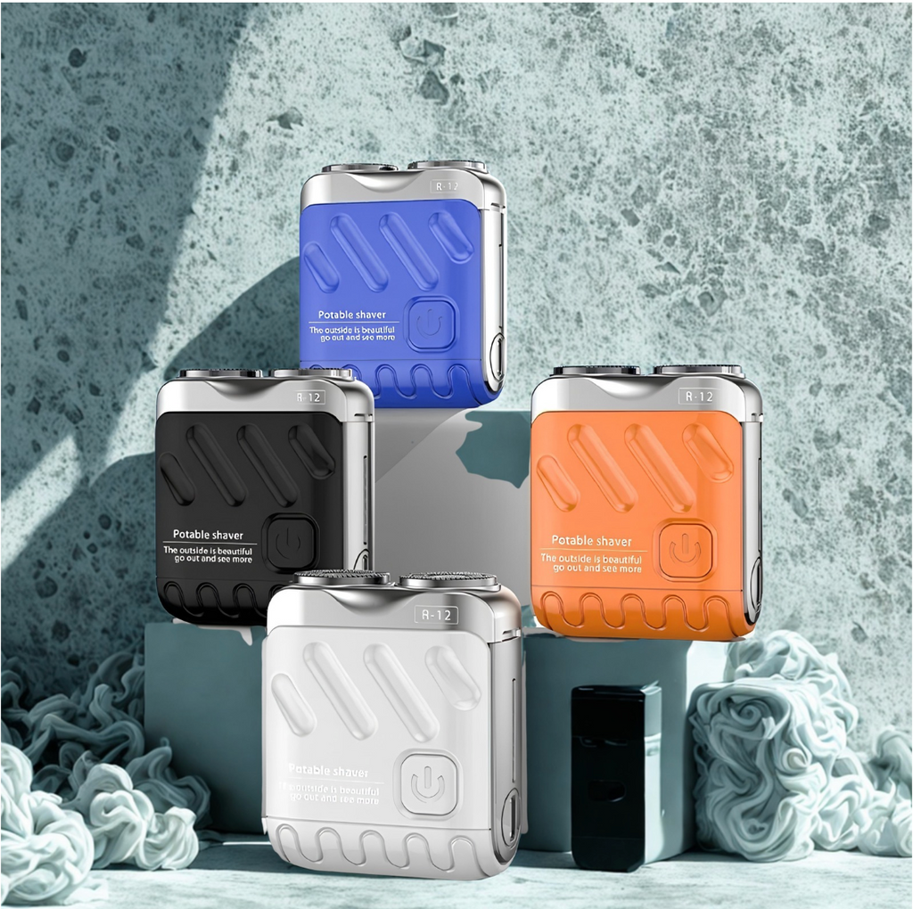Mini Afeitadora Eléctrica Portátil Para Hombre, Rotativa Y De Doble Anillo, Con Cabezal Magnético De Doble Cuchilla Flotante; Recargable Y De Bolsillo.