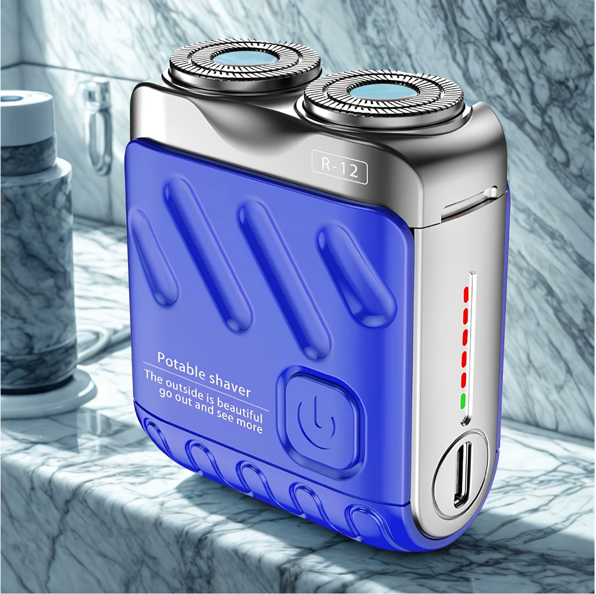 Mini Afeitadora Eléctrica Portátil Para Hombre, Rotativa Y De Doble Anillo, Con Cabezal Magnético De Doble Cuchilla Flotante; Recargable Y De Bolsillo.