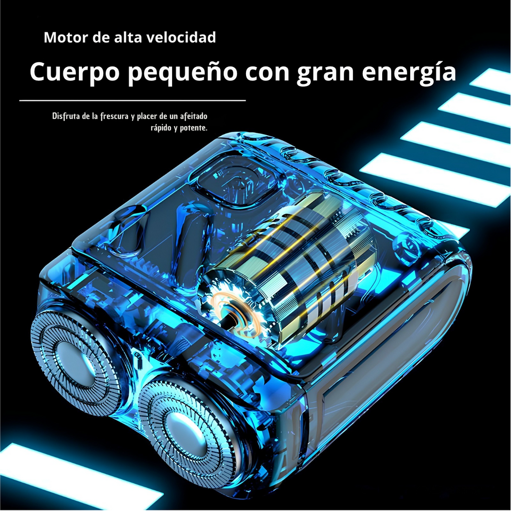 Mini Afeitadora Eléctrica Portátil Para Hombre, Rotativa Y De Doble Anillo, Con Cabezal Magnético De Doble Cuchilla Flotante; Recargable Y De Bolsillo.