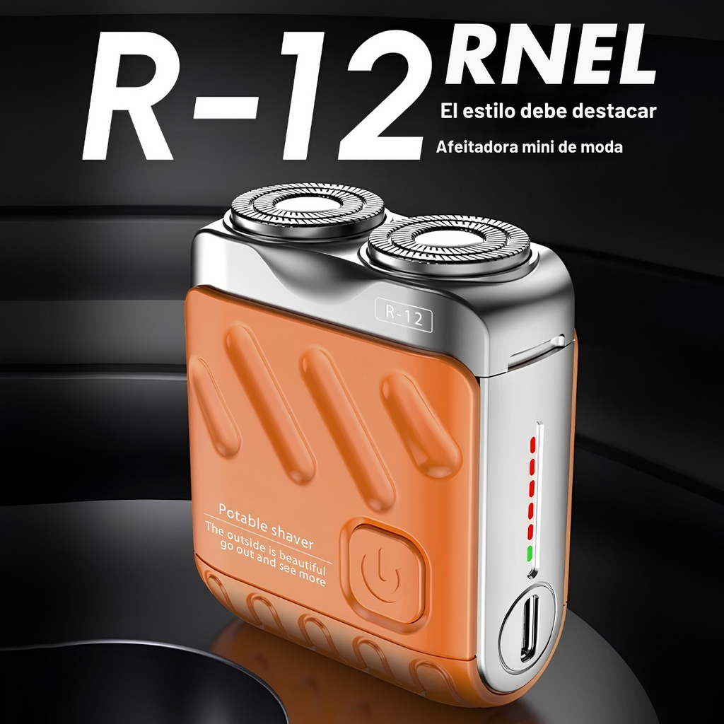 Mini Afeitadora Eléctrica Portátil Para Hombre, Rotativa Y De Doble Anillo, Con Cabezal Magnético De Doble Cuchilla Flotante; Recargable Y De Bolsillo.